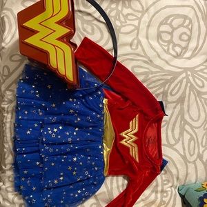 Toddler Wonder Woman costume/ Wonder Woman pail
